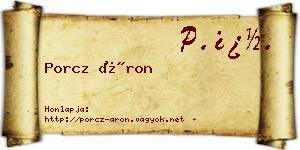 Porcz Áron névjegykártya